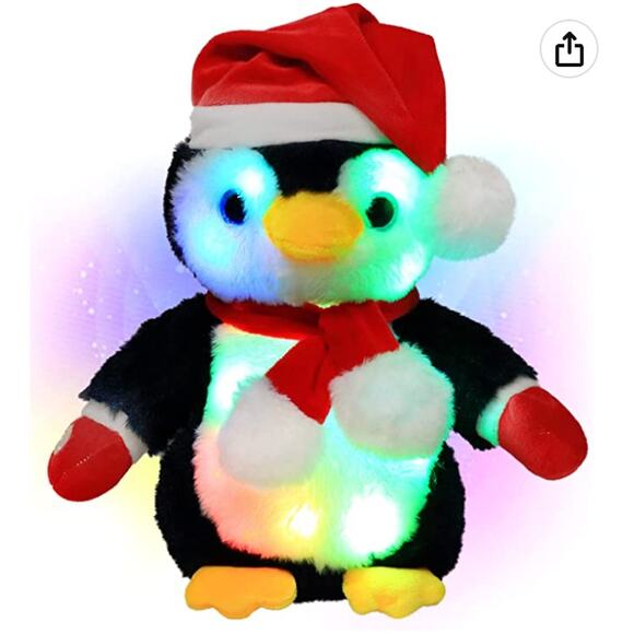 New! Hopearl Christmas Penguin Plush LED Light-Up Stuffed Animal - Picture 2 of 8